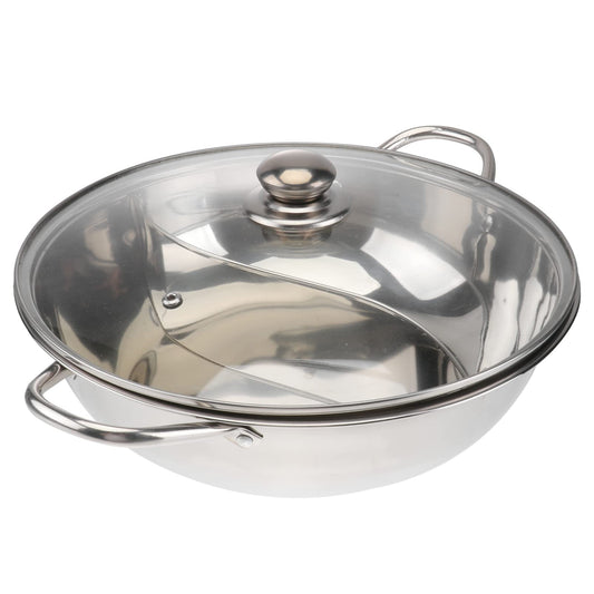 TOPBATHY Induction Wok Electric Hot Pot Induction Cooker Fondue Pot Shabu Hot Pot For Home Stainless Steel Insulated Hot Pot Electric Cooking Pots Rice Cooker Daily Use