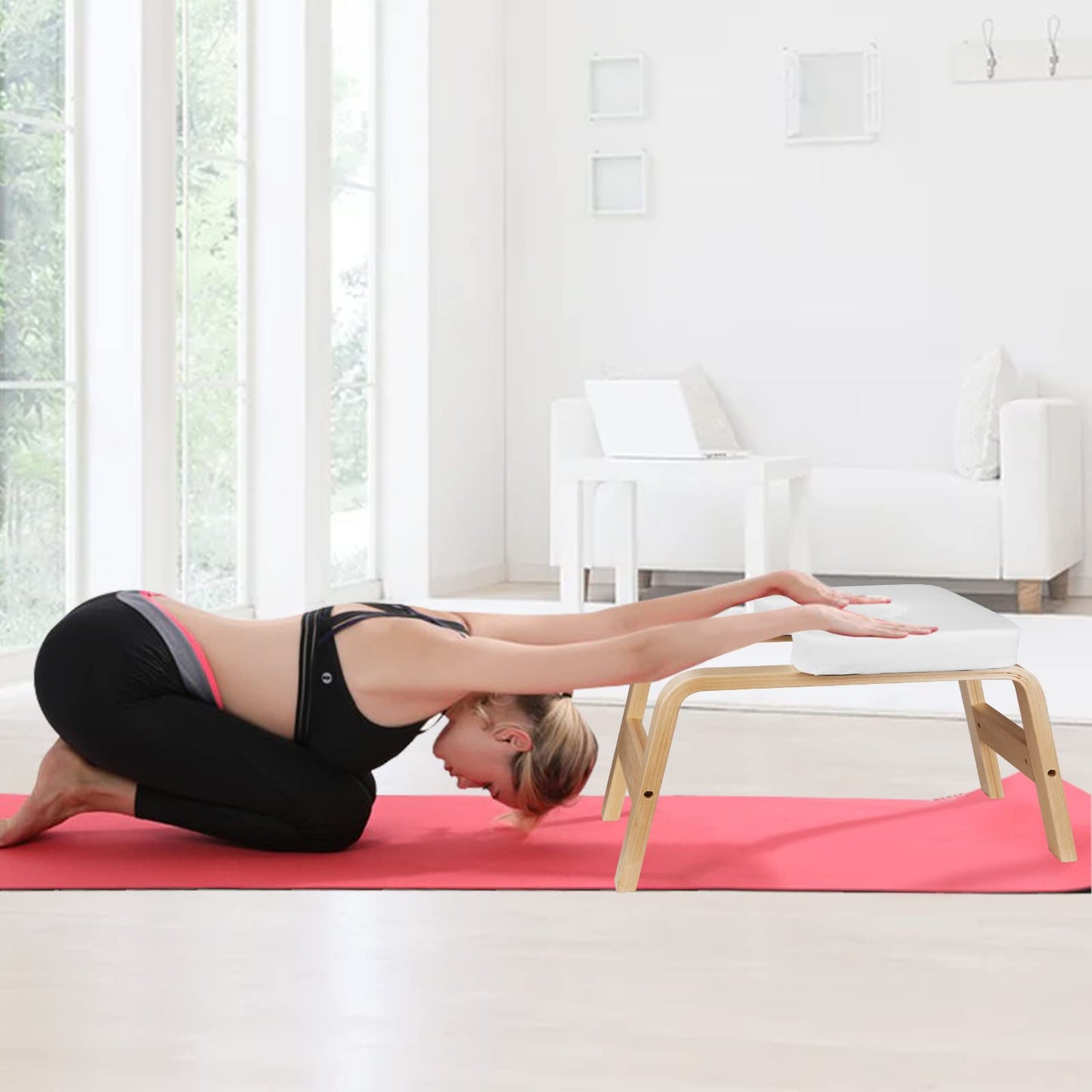 DnKelar Yoga Chair Inversion Yoga Chair Headstand Yoga Practice Yoga Stool Yoga Chair Yoga Stool (White)