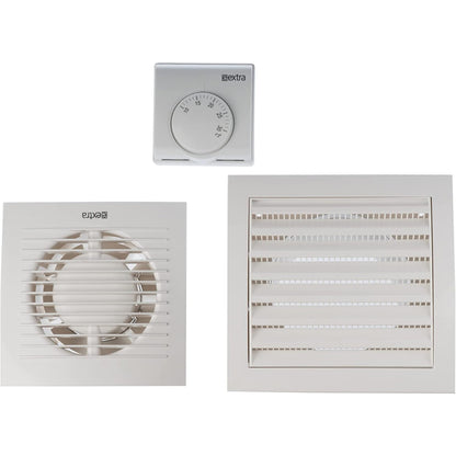 LIRAST Ø 100mm Heat Distributor with Thermostat - White Fan - Ventilator Heat Exchanger