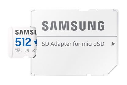 Samsung Sonic the Hedgehog(TM) microSD card + SD adapter, 512GB storage, UHS-I U3, Full HD & 4K UHD, 180MB/s read, 130MB/s write, data storage for handheld consoles, MB-MD512SA/LC1