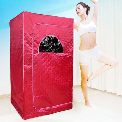 Portable sauna, mini steam sauna for home. Single portable sauna room can relieve fatigue, aid in weight loss, with remote control, timing, and temperature setting (100 * 80 * 170cm red).
