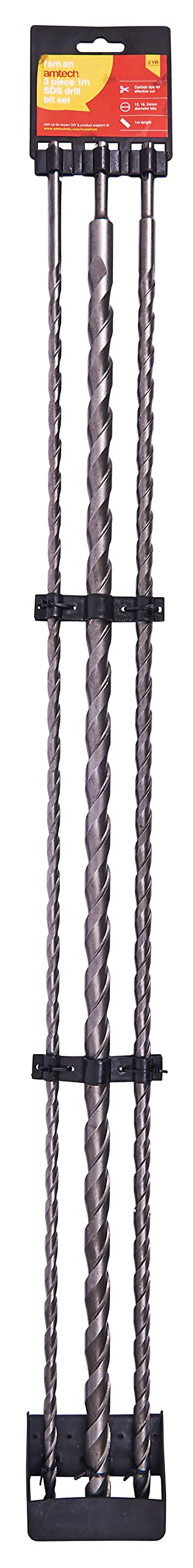 Am-Tech 3 piece 1000 mm SDS drill bit set, E0690