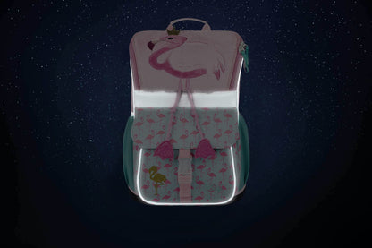 Baagl School Bag Set for Girls 5 Pieces - School Bag from 1st Grade - Elementary School Backpack with Chest Strap - Ergonomic School Backpack (Flamingo)