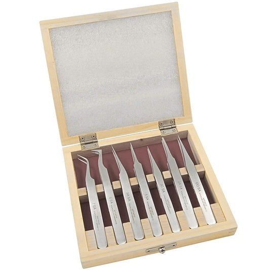 7 SA tweezers for watch repair by S1 Deluxe© - watchmaker tweezers - watch tool