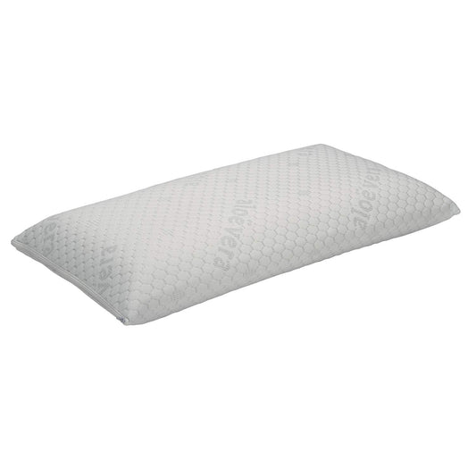 Pikolin Home - Viscoelastic pillow with Aloe Vera treatment and medium firmness, featuring silver threads and double cover for relaxation and comfort.