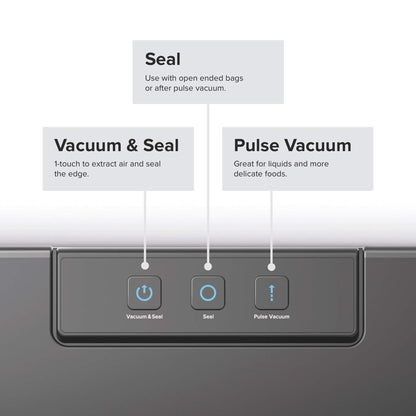 Anova Precision Vacuum Sealer ANVS01-EU00, includes Type-C plug for EU use, 10 pieces per pack, Black.