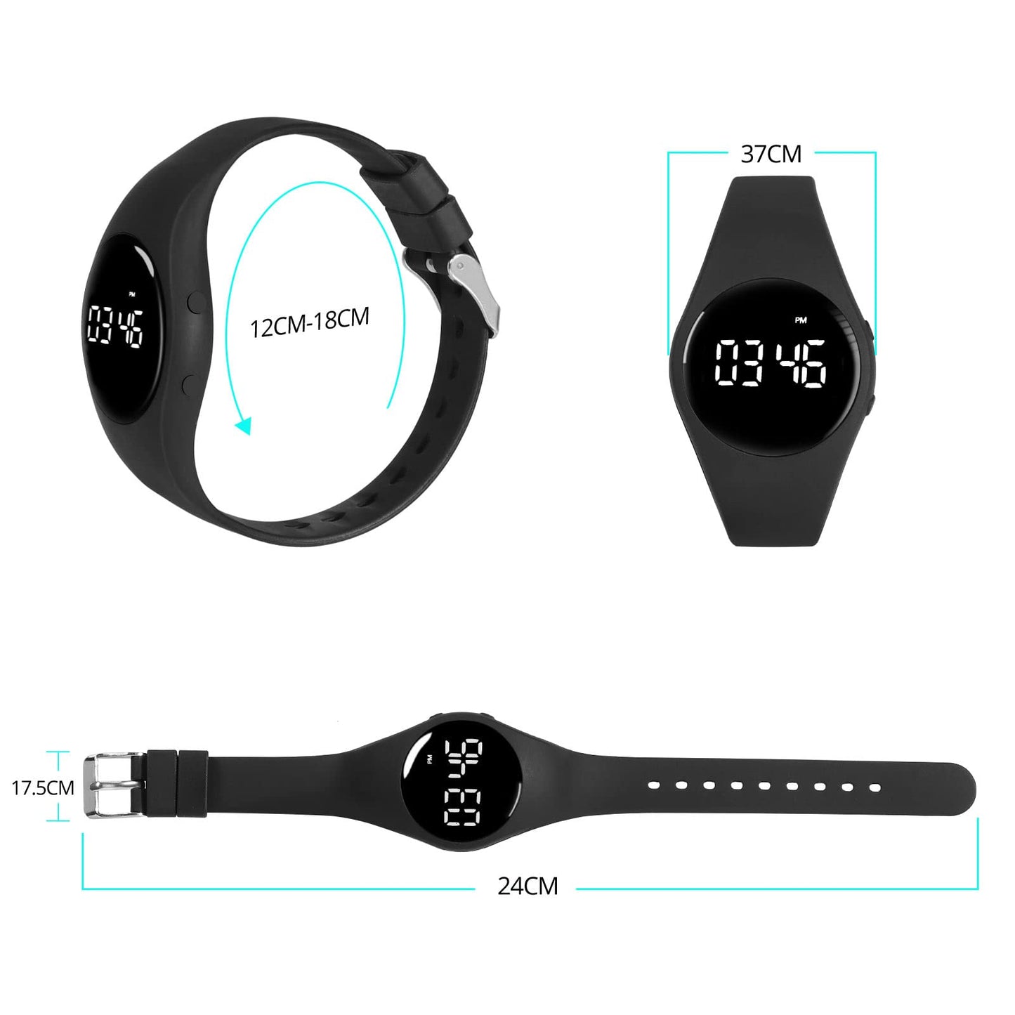 LEBEXY Pedometer Watch Simple Step Counter Without Bluetooth/Without App/Without Smartphone Fitness Bracelet Tracker for Walking Running for Women Men Fitness Watch for Swimming Sauna