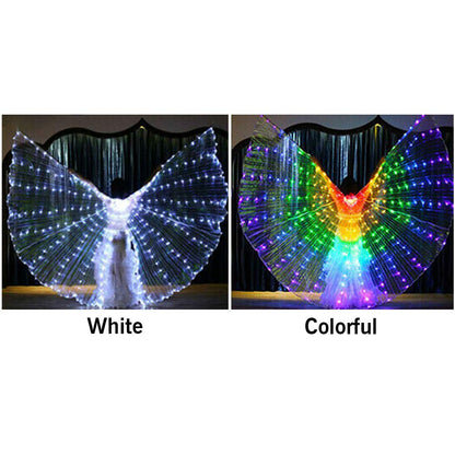 LED Angel Wings with LED Angel Wings, 360 Degree LED Swivel, Complete Swivel, LED Wings for Carnival, Halloween, Christmas (white)