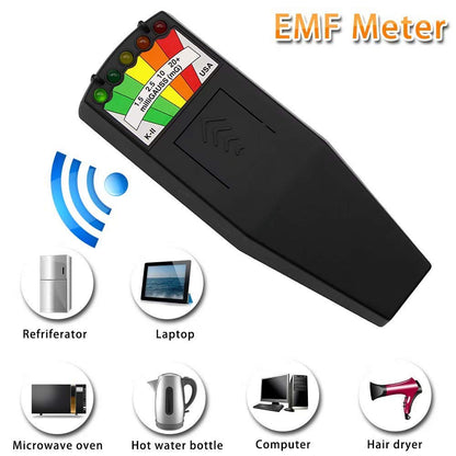 Iriisy Electromagnetic Radiation Detector, Gauss Meter EMF electromagnetic field K2 radiation detector, portable EMF magnetic field monitor, 5 LED Gauss Meter (black)