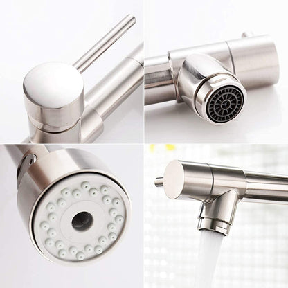 AIMADI Kitchen Faucet with Sprayer 360° Swivel Mixer Tap Pull Down Spring Kitchen Sink Faucet Brushed Nickel Spiral Spring Faucet