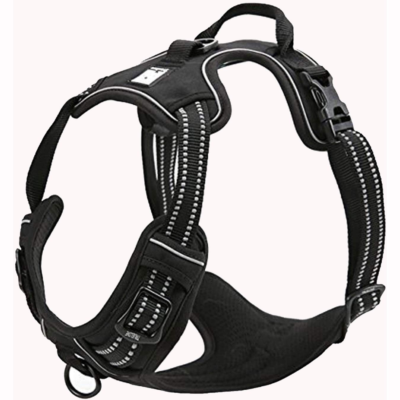 Truelove Dog Harness TLH5651 prevents pulling, reflective seams ensure visibility at night, perfect for outdoor adventures (L, Black)