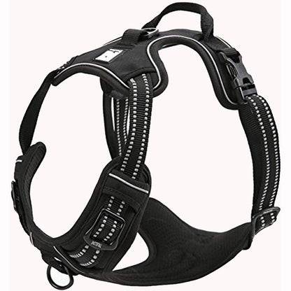 Truelove Dog Harness TLH5651 prevents pulling, reflective seams ensure visibility at night, perfect for outdoor adventures (L, Black)
