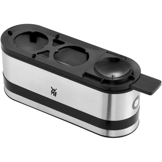 WMF Kitchen Minis 2-Egg Cooker, for boiling 2 eggs, with egg pick, BPA-free Tritan, 250 W, Cromargan brushed stainless steel