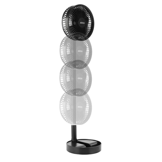 Jocca stand fan with 7200mAh battery, adjustable height 36-98 cm, remote control, 3 speeds, USB charging, foldable