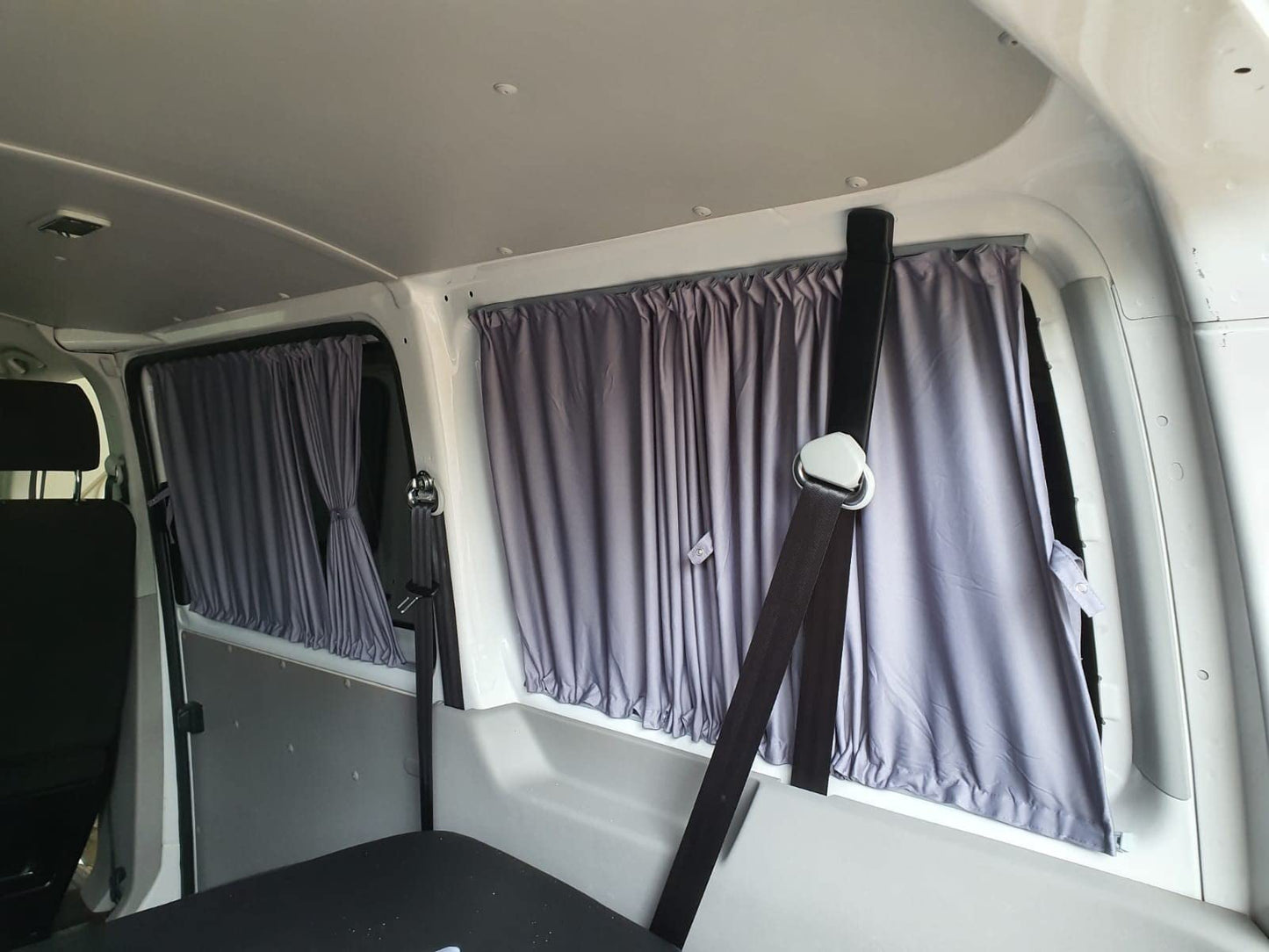 BREMER SEAT COVERS custom made curtains curtains sun protection compatible with VW T5 T6 T6.1 Transporter Caravelle long wheelbase with tailgate in grey camping accessories motorhome accessories camper curtain set 718