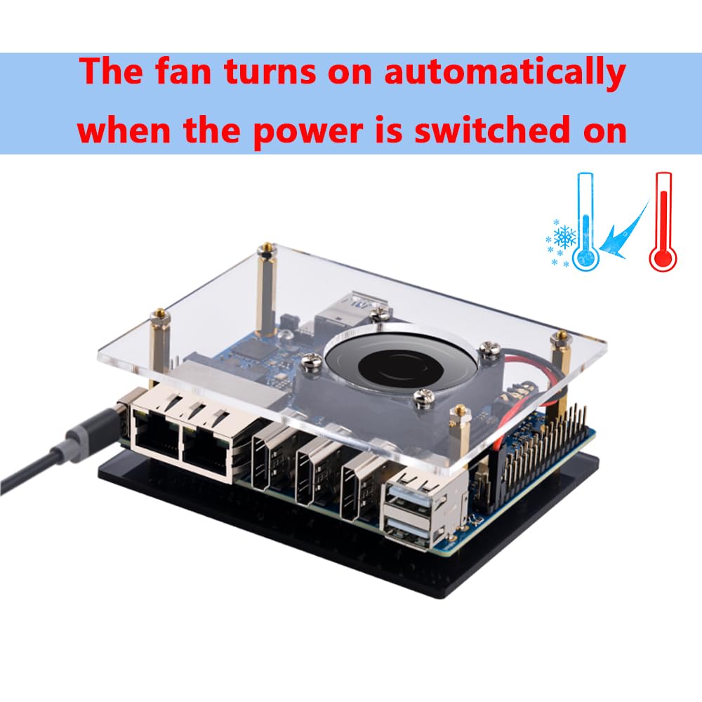 GeeekPi Orange Pi 5 Plus 8GB LPDDR4/4x Rockchip RK3588 8-Core 64-Bit Single Board Computer with eMMC Socket,OPi 5 Plus Case,Official Orange Pi 5V 4A Power Supply,40mm Fan for Orange Pi 5 Plus