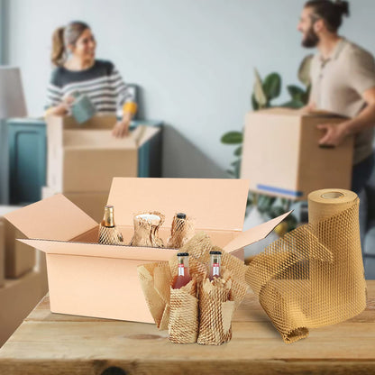 OliveBird honeycomb paper packaging paper 50cmx250 meters (125m²) Packaging material paper roll Fill material packaging roll Kraft paper for moving Shipping packaging Gifts