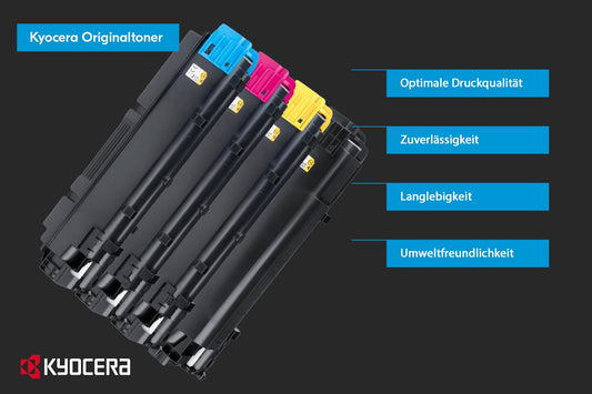 Kyocera TK-5240C Cyan Toner, Original cartridge 1T02R7CNL0. Compatible with ECOSYS M5526cdn, ECOSYS M5526cdw, ECOSYS P5026cdn, ECOSYS P5026cdw printers.