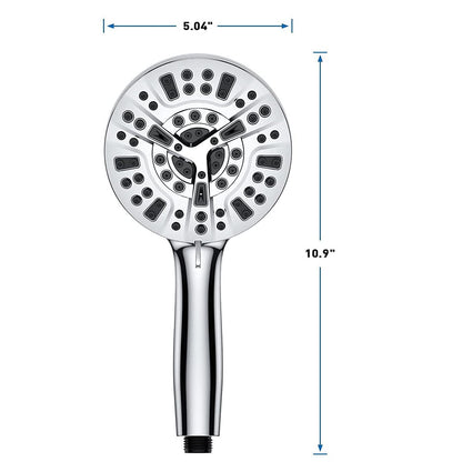 High pressure handheld shower heads with 10 functions, water-saving shower heads with anti-clogging nozzles, ideal for bathroom showers, perfect for washing tubs, tiles, walls, pets, and more.
