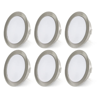 URing 6-pack LED recessed lights 12V Dimmable 3.5W 3000K Warm White, recessed lights flat 12V 300LM borehole 55-58mm and 15mm flat, furniture recessed lights LED spotlights for motorhomes caravans boats