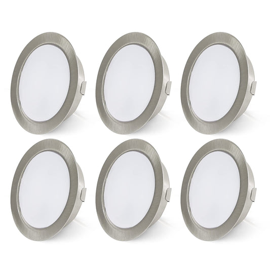 URing 6-pack LED recessed lights 12V Dimmable 3.5W 3000K Warm White, recessed lights flat 12V 300LM borehole 55-58mm and 15mm flat, furniture recessed lights LED spotlights for motorhomes caravans boats
