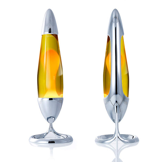 Mathmos Neo lava lamp for children and adults (chrome - yellow/orange)