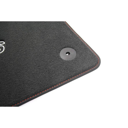 Audi 8S1863691FMUK Premium Velour Floor Mats TTRS (8S) Carpet Mats 2x front Fabric Mats RS Design, black/red