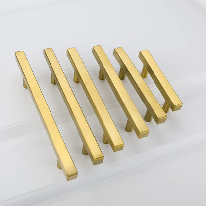 Goldenwarm 10-Pack Cabinet Handles - Stainless Steel Gold 256mm LS1212GD256 - Brass Drawer Pulls