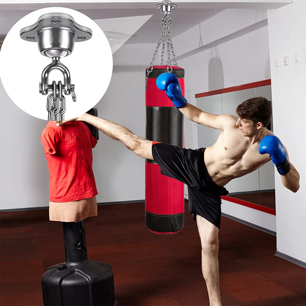 SELEWARE Heavy Bag Hanger, Punching Bag, Ceiling Mount, Quiet Ball, Swivel for Boxing, Muay Thai Training.