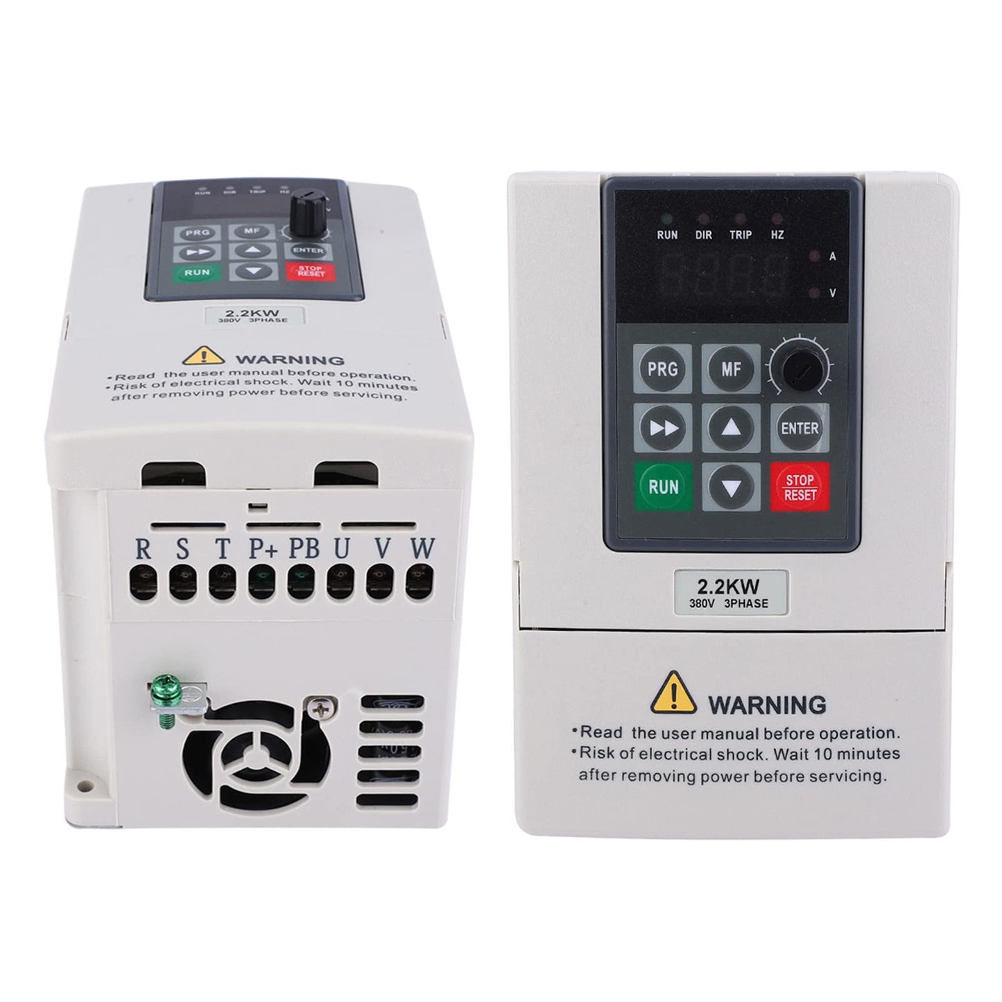 380 V 2.2 KW VFD Frequency Converter with Variable Frequency for controlling motor speed, 3-phase input/output, 3-phase converter for use with machinery.