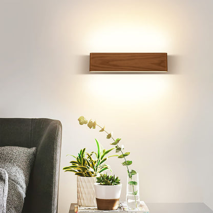 Martll Wall Light LED Wood Wall Lamp Indoor Wall Lighting for Bedroom Hallway Corridor Staircase Living Room Indoor Lighting Warm White Night Light (32cm A)