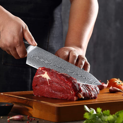 Kitchen knife Damascus knife 20cm Professional Chef's Knife Very Sharp Blade 67 Layers Damascus Steel Chinese Chef's Knife for Cutting.
