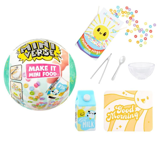 MGA's Mini Universe - Make It Mini Food Cafe Series 1 - DIY resin game, Packed in an opaque sphere - unpack surprise ingredients & kitchen accessories - Perfect for kids and collectors aged 8 and above.