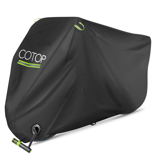 COTOP Bike Cover Waterproof 210T Nylon, High Quality Bicycle Tarp Weatherproof 200 x 80 x 110 cm, Bike Cover With Anti Theft Hole, Carrying Bag, Cover Scooter, e-bikes