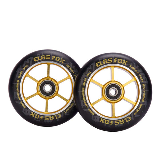 CLAS FOX Pro Stunt Scooter Wheels 100mm A Pair with ABEC-9 Bearings CNC Metal Core