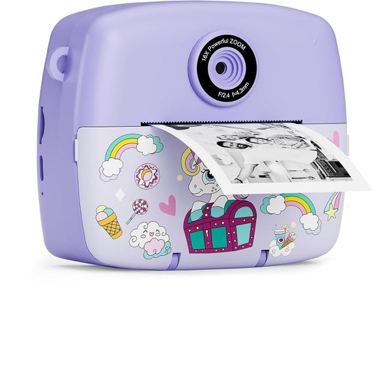 Instant Camera for Kids, Kids Camera Compact Cameras 1080P HD Instant Printing of Photos, Birthday Gift Christmas Gift Toy for 3 4 5 6 7 8 9 10 11 Year Old Girls Boys 3 Rolls of Photo Paper