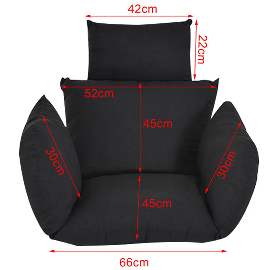 Lightakai Hanging Chair Cushion, 6D Seat Cushion for Hanging Chair Durable Swing Seat Cushion Universal Hanging Basket Cushion Chair Cushion for Indoor and Outdoor Patio, Yard, Garden (Black)