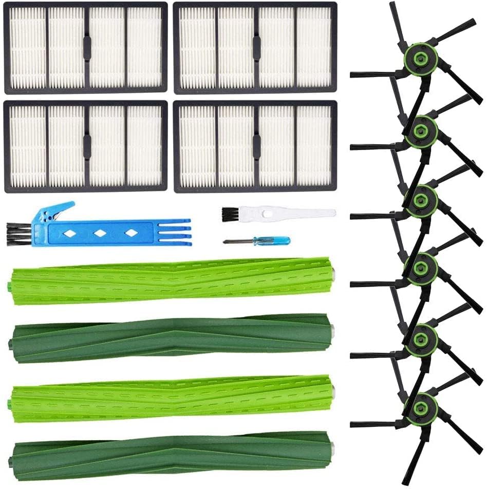 Replacement parts compatible with iRobot Roomba s9 (9150) s9+ s9 Plus (9550) Wi-Fi robot vacuum kits of the series (2 rubber brushes, 4 filters, 6 side brushes)