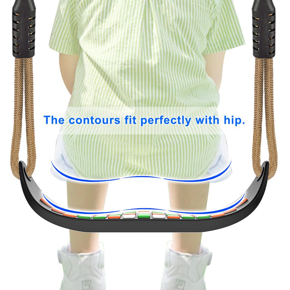 SELEWARE Swing Outdoor Kids Swing Seat - Indoor Adult Swing Board Adjustable Height with Adjustable Rope Garden Kids Swing Non-slip Backyard Garden Swing
