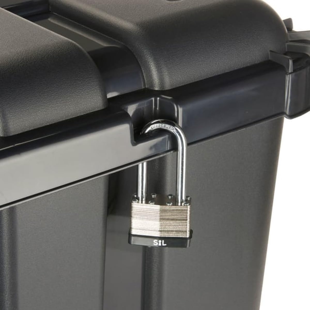 Tontarelli storage box with wheels, 50L storage bin shelf box with lid, stackable.