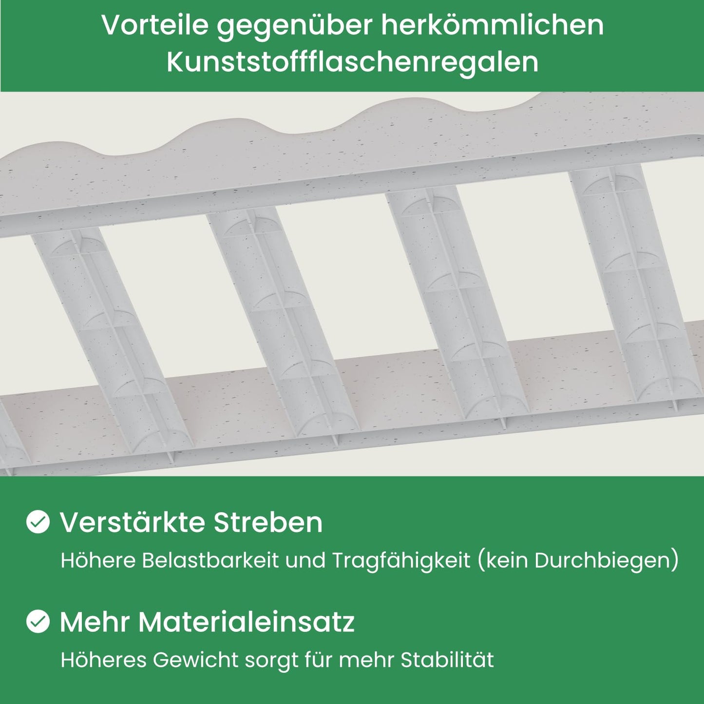 ARTECSIS stackable wine rack made of plastic for 72 bottles, sturdy bottle rack in restaurant quality, modular expandable, granite grey.