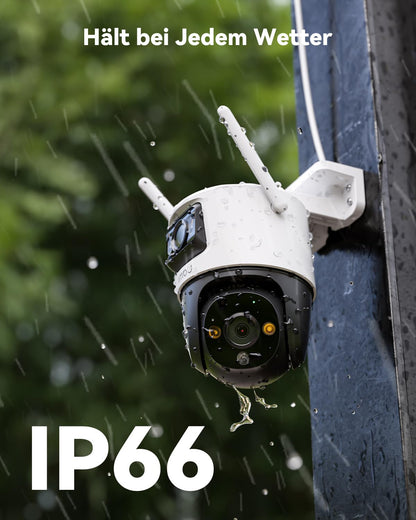 Imou 5MP+3MP Dual Cameras Outdoor Surveillance Camera with AI Human/Vehicle Detection, 360° PTZ Outdoor WiFi Surveillance Camera, Color Night Vision, Auto Tracking, Two-Way Audio, Siren, IP66.