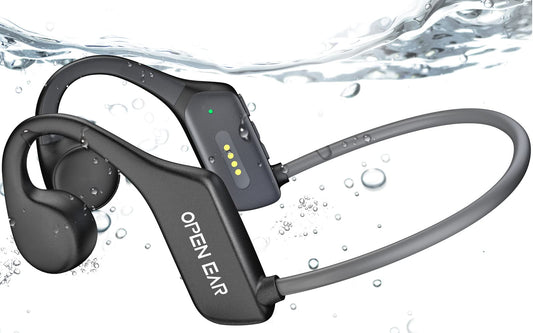 The TELNP waterproof swimming bone conduction headphones are designed with Bluetooth 5.3 technology. These IPX8 underwater headphones come with 32G of MP3 storage for a seamless swimming experience.