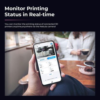 Creality Nebula Camera for 3D printers, compatible with Sonic Pad, Nebula Pad, Ender-3 V3 KE, CR-10 SE, HOLOT-MAGE PRO, real-time monitoring, time-lapse recording, spaghetti detection, HD quality.