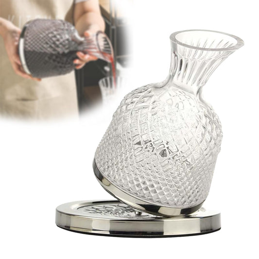Decanter red wine, wine carafe, 1200ml decanter, 360-degree rotating wine decanter, rotating wine decanter, red wine decanter for wedding gift birthday Helovers'day Christmas Day