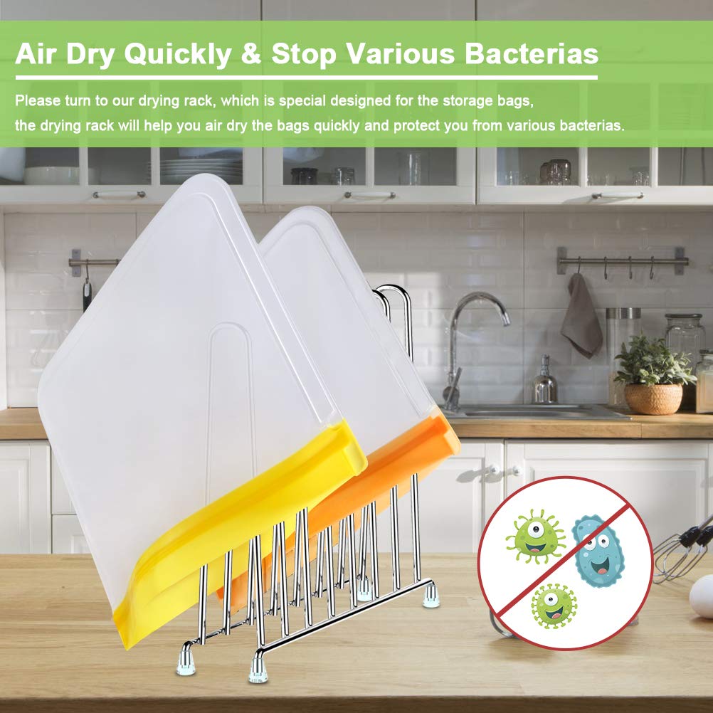 12 pack Reusable Storage Bags - BPA-free Freezer Bags, Sandwich Bags, Silicone Food Bags, Leakproof Lunch Packs for Travel Jewelry
