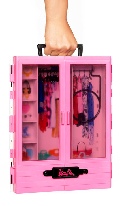 Barbie GBK11 - Dream Closet, portable fashion toy for kids aged 3 to 8 years.
