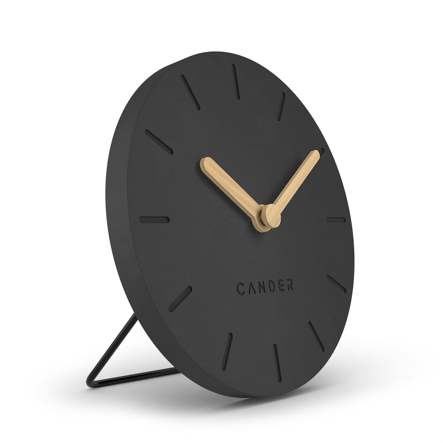 Cander Berlin MNU 2612 S tabletop clock silent without ticking 12 cm analog battery operated vintage modern grey MDF