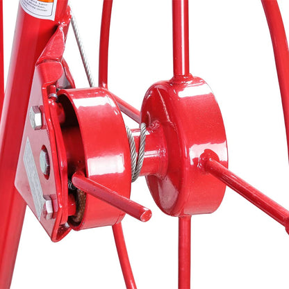 Ikodom Foldable XXL Plasterboard Lifter, adjustable height from 132-335cm, maximum 290cm arm width and 68kg load capacity, Red