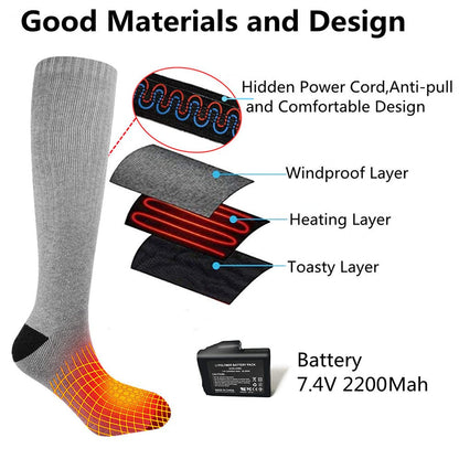 BARCHI HEAT Heated Socks for men & women, rechargeable electric heated socks, winter foot warmers, suitable for skiing, cycling, fishing, hunting, etc.